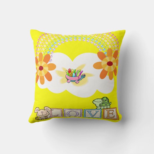 Sierkussen van de rode regenboogwolken (Achterkant)