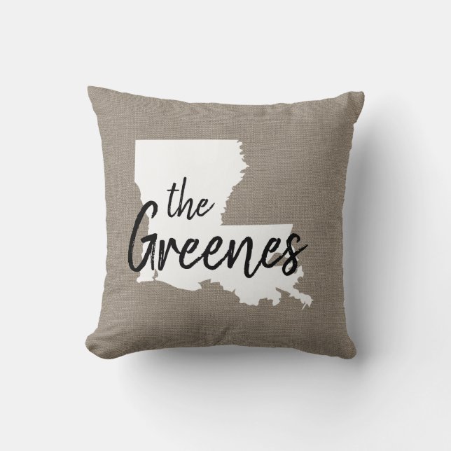 Sierkussen van de staat Louisiana Family Monogram (Voorkant)