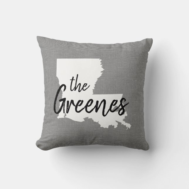 Sierkussen van de staat Louisiana Family Monogram (Voorkant)