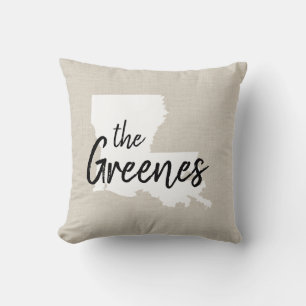 Sierkussen van de staat Louisiana Family Monogram