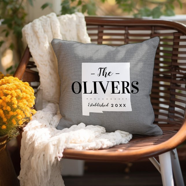 Sierkussen van de staat New Mexico Family Monogram (Creator heeft geüpload)