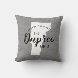 Sierkussen van de staat Vermont Family Monogram