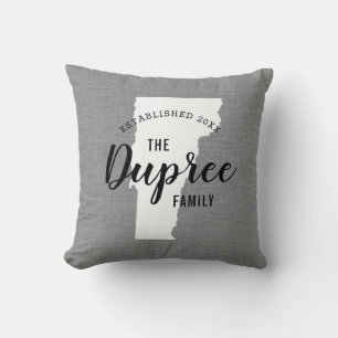 Sierkussen van de staat Vermont Family Monogram