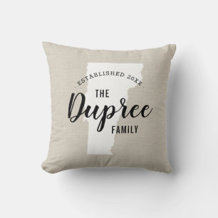 Sierkussen van de staat Vermont Family Monogram