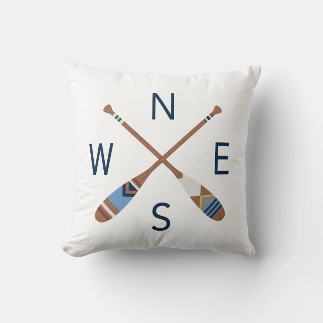 Sierkussen van geverfde paddle compass (Voorkant)