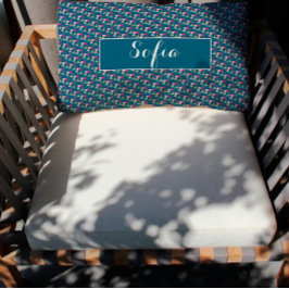 Sierkussen van het blauwe geometrische patroon van kussen