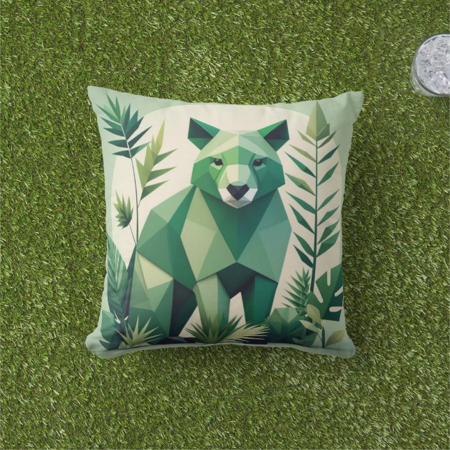 Sierkussen van het moderne geometrische dier (Gras)