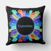 Sierkussen van kleurrijke regenboogstoot (Achterkant)