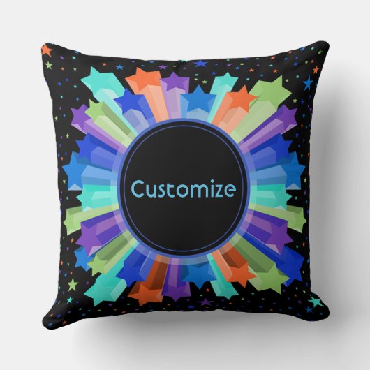 Sierkussen van kleurrijke regenboogstoot (Achterkant)