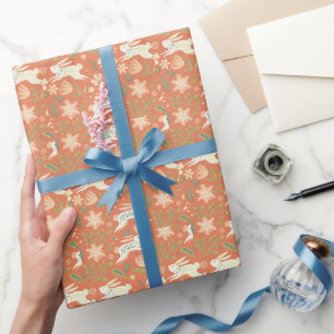 Sierkussen van konijnenflora cadeaupapier