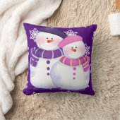 Sierkussen van Lovely Snowman Couple (Deken)