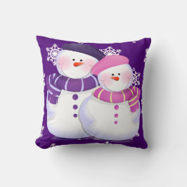 Sierkussen van Lovely Snowman Couple