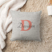 Sierkussen van Monogram Rustic Grey Linen (Deken)