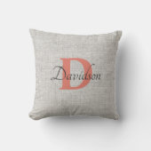 Sierkussen van Monogram Rustic Grey Linen (Voorkant)