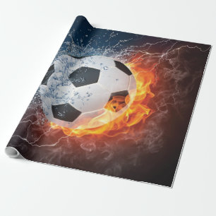 Sierkussen van ontvlammend Football/Voetbal Cadeaupapier