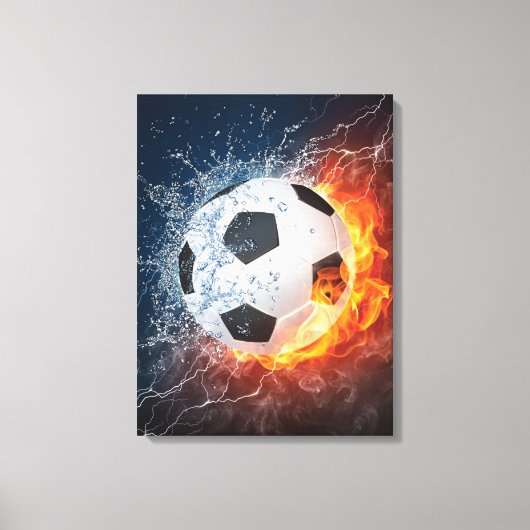 Sierkussen van ontvlammend Football/Voetbal Canvas Afdruk (Voorkant)