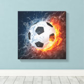 Sierkussen van ontvlammend Football/Voetbal Canvas Afdruk (Insitu (Houten vloer))