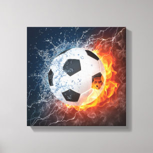 Sierkussen van ontvlammend Football/Voetbal Canvas Afdruk