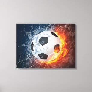 Sierkussen van ontvlammend Football/Voetbal Canvas Afdruk