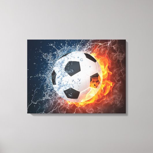 Sierkussen van ontvlammend Football/Voetbal Canvas Afdruk (Voorkant)
