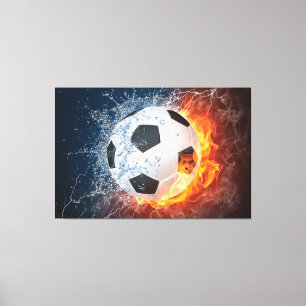 Sierkussen van ontvlammend Football/Voetbal Canvas Afdruk