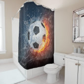 Sierkussen van ontvlammend Football/Voetbal Douchegordijn (In situ)