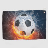 Sierkussen van ontvlammend Football/Voetbal Golfhanddoek (Horizontaal)