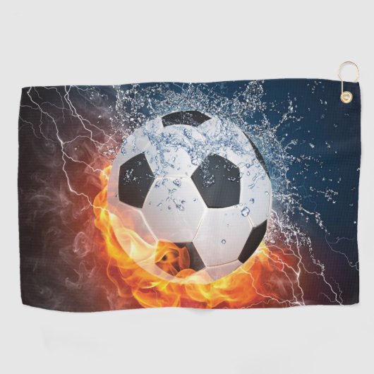 Sierkussen van ontvlammend Football/Voetbal Golfhanddoek (Horizontaal)
