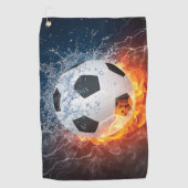 Sierkussen van ontvlammend Football/Voetbal Golfhanddoek (Voorkant)