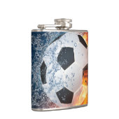 Sierkussen van ontvlammend Football/Voetbal Heupfles (Rechts)