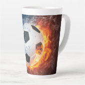 Sierkussen van ontvlammend Football/Voetbal Latte Mok (Rechterhoek)