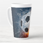 Sierkussen van ontvlammend Football/Voetbal Latte Mok (Linkerhoek)