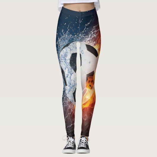 Sierkussen van ontvlammend Football/Voetbal Leggings (Voorkant)