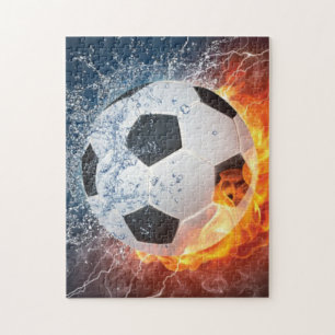 Sierkussen van ontvlammend Football/Voetbal Legpuzzel