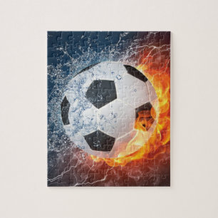 Sierkussen van ontvlammend Football/Voetbal Legpuzzel