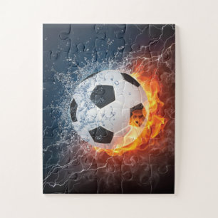 Sierkussen van ontvlammend Football/Voetbal Legpuzzel