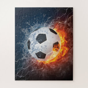 Sierkussen van ontvlammend Football/Voetbal Legpuzzel
