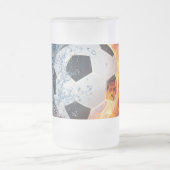Sierkussen van ontvlammend Football/Voetbal Matglas Bierpul (Center)