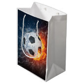 Sierkussen van ontvlammend Football/Voetbal Medium Cadeauzakje (Voorkant Gekanteld)