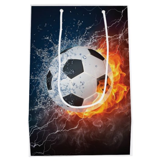 Sierkussen van ontvlammend Football/Voetbal Medium Cadeauzakje (Achterkant)