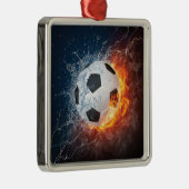 Sierkussen van ontvlammend Football/Voetbal Metalen Ornament (Rechts)
