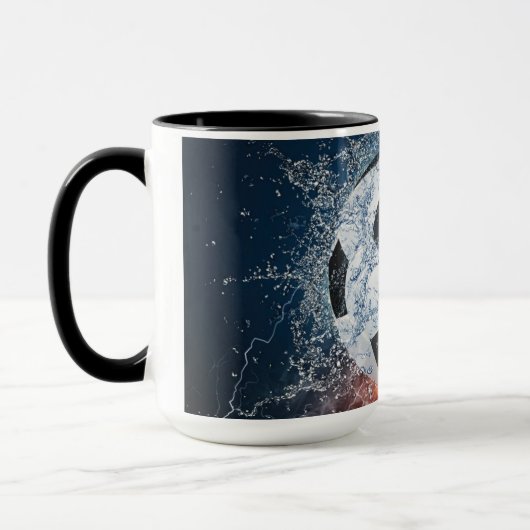 Sierkussen van ontvlammend Football/Voetbal Mok (Links)