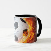 Sierkussen van ontvlammend Football/Voetbal Mok (Voorkant rechts)
