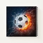 Sierkussen van ontvlammend Football/Voetbal Notitieboek (Achterkant)