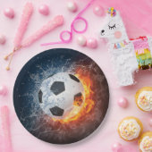 Sierkussen van ontvlammend Football/Voetbal Papieren Bordje (Feest)