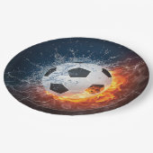 Sierkussen van ontvlammend Football/Voetbal Papieren Bordje (Gekanteld)
