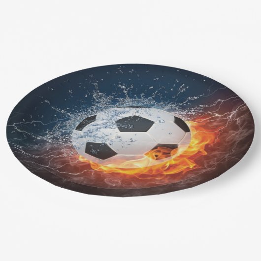 Sierkussen van ontvlammend Football/Voetbal Papieren Bordje (Gekanteld)