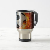 Sierkussen van ontvlammend Football/Voetbal Reisbeker (Voorkant rechts)