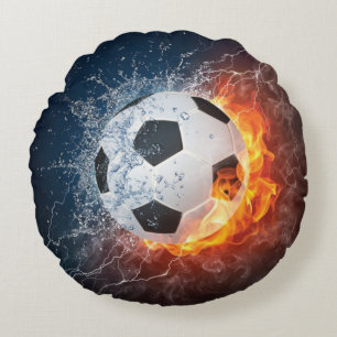 Sierkussen van ontvlammend Football/Voetbal Rond Kussen