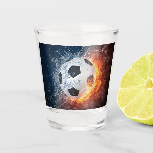 Sierkussen van ontvlammend Football/Voetbal Shot Glas (Voorkant)